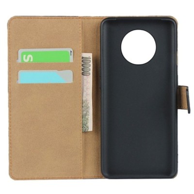 OnePlus 7T (OnePlus SevenT) atvēramais ādas melns maciņš, grāmata (maks) / Vacins.lv