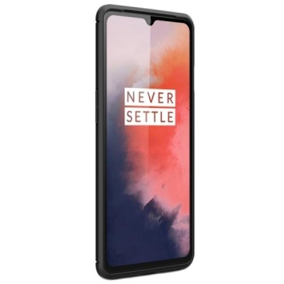 OnePlus 7T (OnePlus SevenT) „Mofi“ Carbon cieta silikona (TPU) melns apvalks | vacins.lv