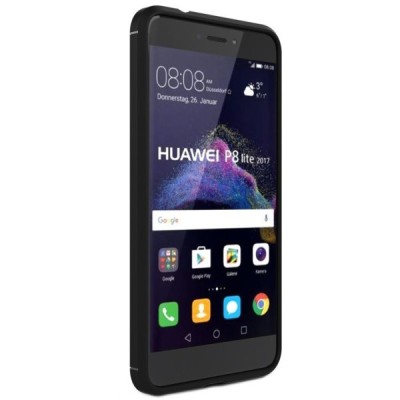 Huawei P9 Lite 2017 Carbon cieta silikona (TPU) melns apvalks | vacins.lv
