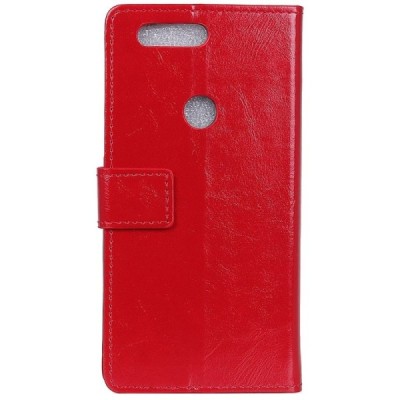 Huawei Honor View 20 (V20) atverčiamas raudonas odinis dėklas, knygutė - piniginė | Priedai.lt