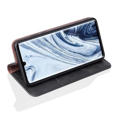 Deluxe atverčiamas juodas odinis Xiaomi Mi Note 10 (10 Pro) dėklas - knygutė | Priedai.lt