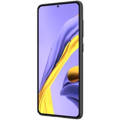Samsung Galaxy A71 (A715) Nillkin Frosted Shield juodas plastikinis dėklas, nugarėlė | Priedai.lt