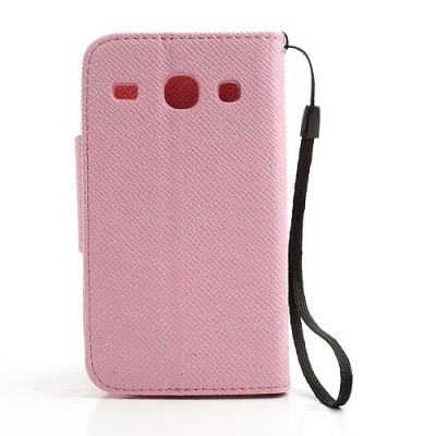 MLT atverčiamas Samsung Galaxy Core rožinis dėklas - piniginė / Priedai.lt