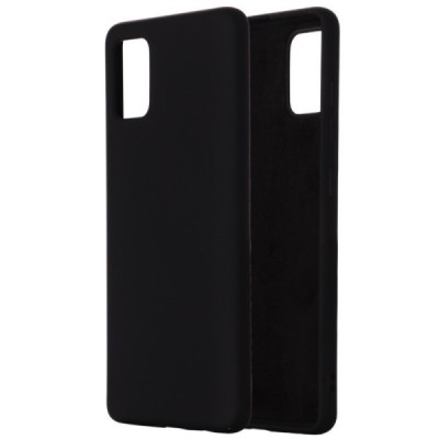 Samsung Galaxy A71 (A715F) Shell cieta silikona (TPU) melns apvalks | vacins.lv