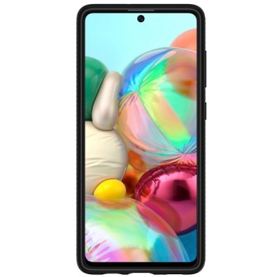 Spigen Liquid Air Samsung Galaxy A71 (A715F) juodas kieto silikono dėklas | Priedai.lt