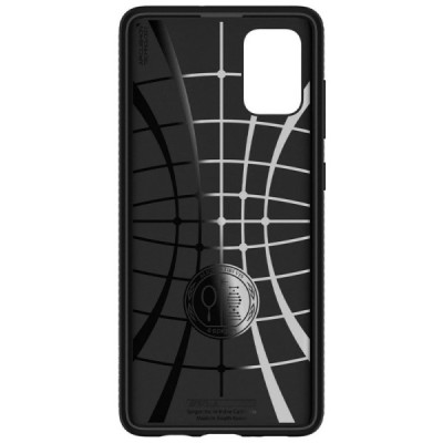 Spigen Liquid Air Samsung Galaxy A71 (A715F) juodas kieto silikono dėklas | Priedai.lt