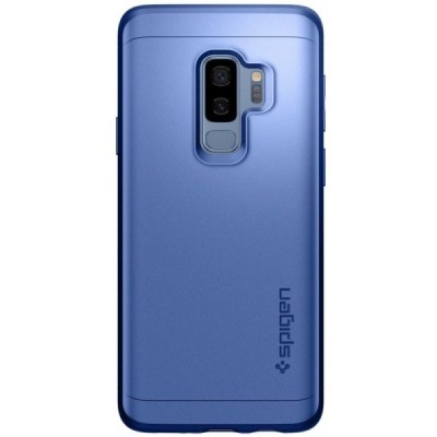 Samsung Galaxy S9+ (G965) Spigen Thin Fit 360 zils futrālis + ekrāna aizsargstikls | Vacins.lv