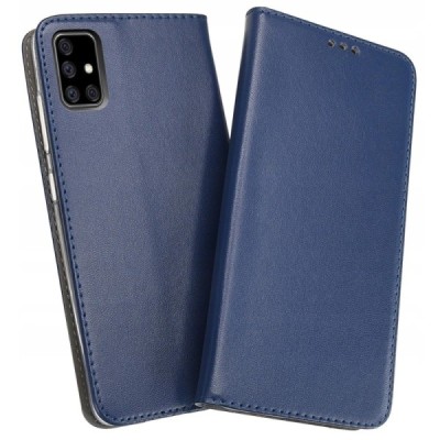 Shell Skin serijos Samsung Galaxy A51 (A515F) mėlynas odinis atverčiamas dėklas | Priedai.lt