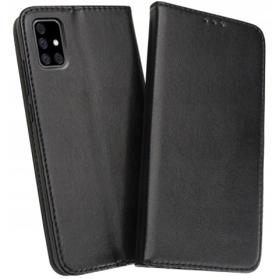 Shell Skin serijos Samsung Galaxy A71 (A715F) juodas odinis atverčiamas dėklas | Priedai.lt