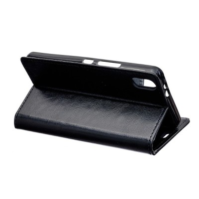 Samsung Galaxy XCover Pro (G715) atvēramais ādas melns maciņš, grāmata (maks) | Vacins.lv