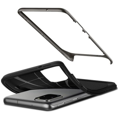 „Spigen“ Neo Hybrid Gunmetal sustiprintos apsaugos Samsung Galaxy S20+ Plus (G986) juodas dėklas | Priedai.lt