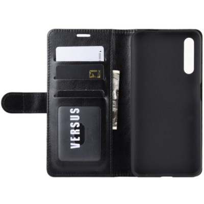 Huawei P Smart Pro 2019 atverčiamas juodas odinis dėklas, knygutė - piniginė | Priedai.lt