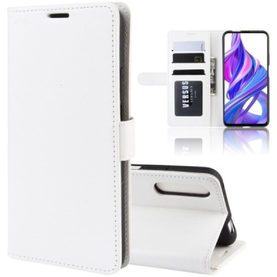 Huawei P Smart Pro 2019 atvēramais ādas balts maciņš, grāmata (maks) | Vacins.lv