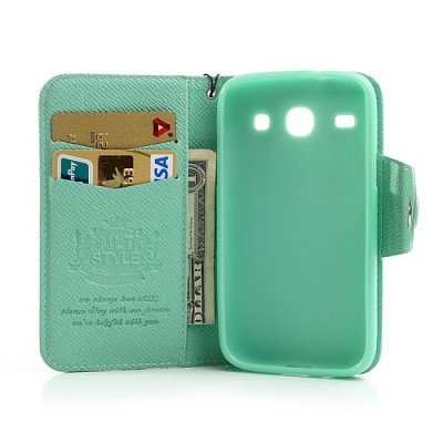 MLT atverčiamas Samsung Galaxy Core mėtinis dėklas - piniginė / Priedai.lt