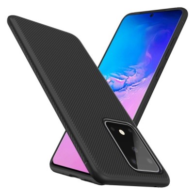 Samsung Galaxy S20 Ultra (G988) kieto silikono TPU juodas dėklas - nugarėlė | Priedai.lt
