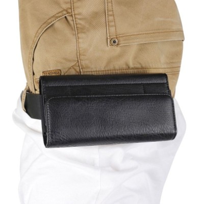 Solidus juodas odinis dėklas prie diržo (XL+ dydis) | Priedai.lt