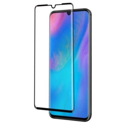 Huawei P30 „Premium“ 9H Tempered Glass sustiprintos apsaugos juodas pilnai dengiantis apsauginis ekrano stiklas 0,2 mm / Priedai