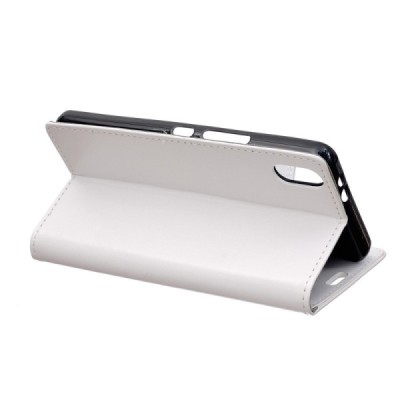 Samsung Galaxy XCover Pro (G715) atvēramais ādas balts maciņš, grāmata (maks) | Vacins.lv