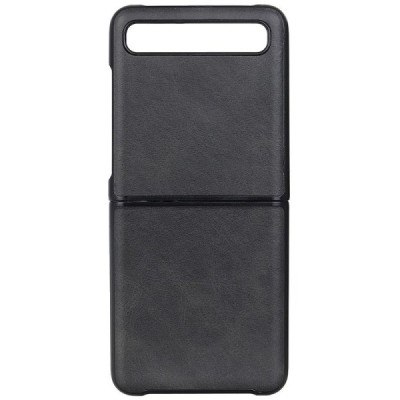 Samsung Galaxy Z Flip (F700) Slim Leather melns ādas plastika apvalks | Vacins.lv