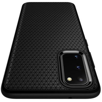 Samsung Galaxy S20 (G980) Spigen Liquid Air melns cieta silikona apvalks | vacins.lv