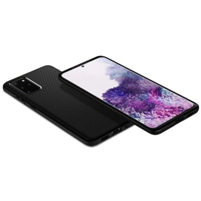 Samsung Galaxy S20+ Plus (G986) Spigen Liquid Air melns cieta silikona apvalks | vacins.lv