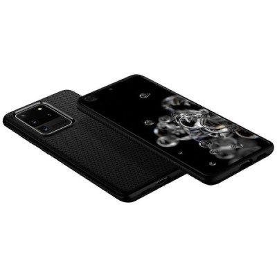Samsung Galaxy S20 Ultra (G988) Spigen Liquid Air juodas kieto silikono dėklas - nugarėlė | Priedai.lt