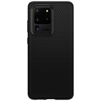 Samsung Galaxy S20 Ultra (G988) Spigen Liquid Air juodas kieto silikono dėklas - nugarėlė | Priedai.lt