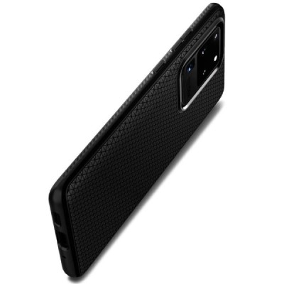 Samsung Galaxy S20 Ultra (G988) Spigen Liquid Air juodas kieto silikono dėklas - nugarėlė | Priedai.lt