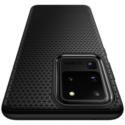 Samsung Galaxy S20 Ultra (G988) Spigen Liquid Air juodas kieto silikono dėklas - nugarėlė | Priedai.lt