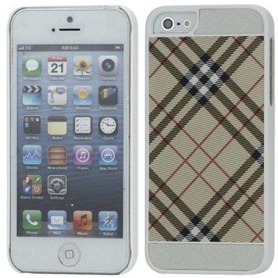 „Burberry“ stiliaus šviesiai rudas Apple iPhone SE (5, 5s) dėklas (dėkliukas) / Priedai.lt