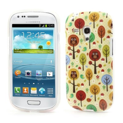 Žaismingas Samsung Galaxy S3 mini i8190 TPU kieto silikono dėklas (nugarėlė) - pelėdos medyje / Priedai.lt
