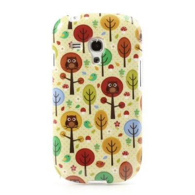 Žaismingas Samsung Galaxy S3 mini i8190 TPU kieto silikono dėklas (nugarėlė) - pelėdos medyje / Priedai.lt