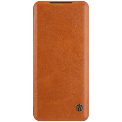 Samsung Galaxy S20 (G980) greznais Nillkin Qin sērijas ādas atvērams brūns maciņš, maks | Vacins.lv