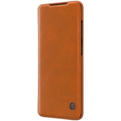 Samsung Galaxy S20 (G980) greznais Nillkin Qin sērijas ādas atvērams brūns maciņš, maks | Vacins.lv