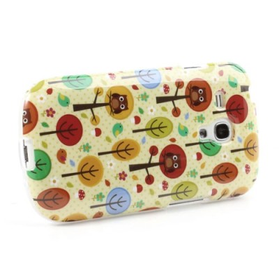 Žaismingas Samsung Galaxy S3 mini i8190 TPU kieto silikono dėklas (nugarėlė) - pelėdos medyje / Priedai.lt