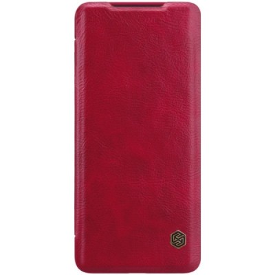 Samsung Galaxy S20+ Plus (G985) greznais Nillkin Qin sērijas ādas atvērams sarkans maciņš, maks | Vacins.lv