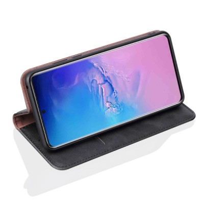 Deluxe atverčiamas juodas odinis Samsung Galaxy S20 Ultra (G988) dėklas - knygutė | Priedai.lt