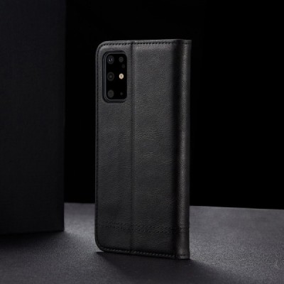 Samsung Galaxy S20+ Plus (G985) Deluxe ādas atvēramais melns maciņš (maks) | Vacins.lv