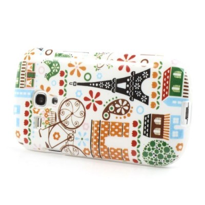 Spalvotas Samsung Galaxy S3 mini i8190 TPU kieto silikono dėklas (nugarėlė) - eifelis / Priedai.lt