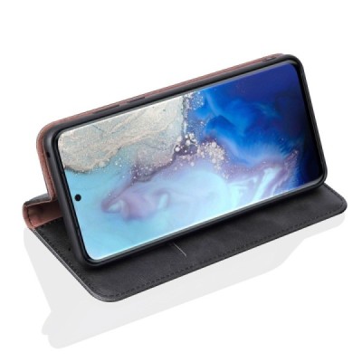 Samsung Galaxy S20 (G980) Deluxe ādas atvēramais melns maciņš (maks) | Vacins.lv