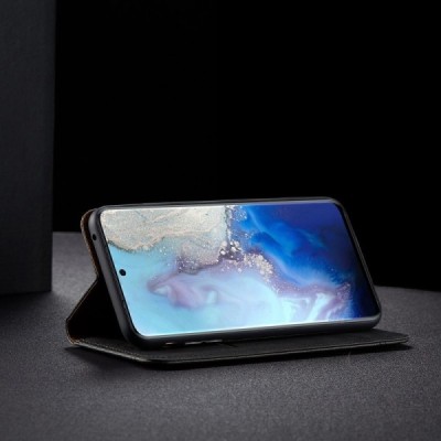 Samsung Galaxy S20 (G980) Deluxe ādas atvēramais melns maciņš (maks) | Vacins.lv