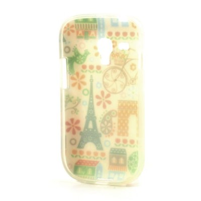 Spalvotas Samsung Galaxy S3 mini i8190 TPU kieto silikono dėklas (nugarėlė) - eifelis / Priedai.lt