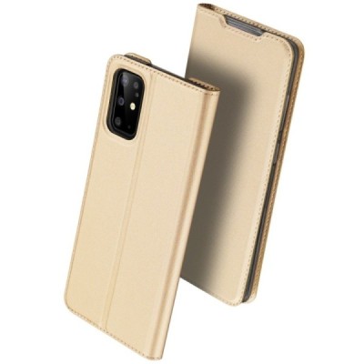 Samsung Galaxy S20+ Plus (G985) Dux Ducis Skin serijos auksinis odinis atverčiamas dėklas - knygutė | Priedai.lt
