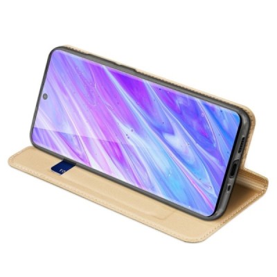 Samsung Galaxy S20+ Plus (G985) Dux Ducis Skin serijos auksinis odinis atverčiamas dėklas - knygutė | Priedai.lt