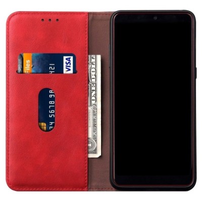 Samsung Galaxy S20 Ultra (G988) Deluxe ādas atvēramais sarkans maciņš (maks) | Vacins.lv