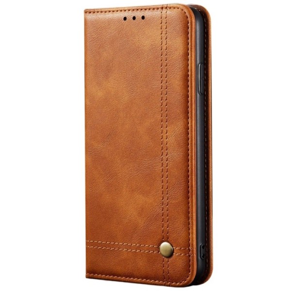 „Deluxe“ atverčiamas dėklas - šviesiai rudas (Galaxy S20 Ultra)