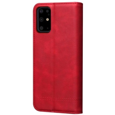 Samsung Galaxy S20+ Plus (G985) Deluxe ādas atvēramais sarkans maciņš (maks) | Vacins.lv