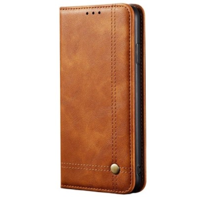 Samsung Galaxy S20+ Plus (G985) Deluxe ādas atvēramais gaiši brūns maciņš (maks) | Vacins.lv