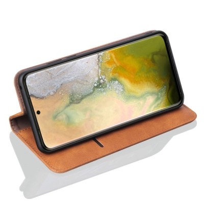 Samsung Galaxy S20+ Plus (G985) Deluxe ādas atvēramais gaiši brūns maciņš (maks) | Vacins.lv