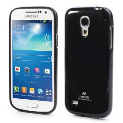 Mercury juodas Samsung Galaxy S4 mini TPU kieto silikono dėklas (nugarėlė) / Priedai.lt